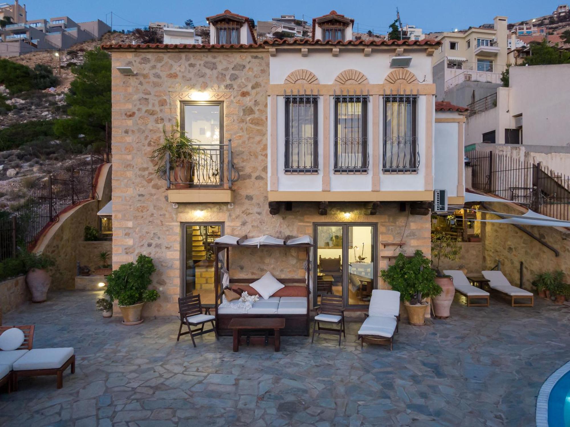 Villa Four Seasons Stonework Castle Lagonisi Exterior foto